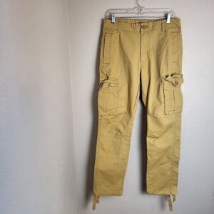 Mustway Cargo Pants Mustard Yellow Unisex Size 29 Multipocketed